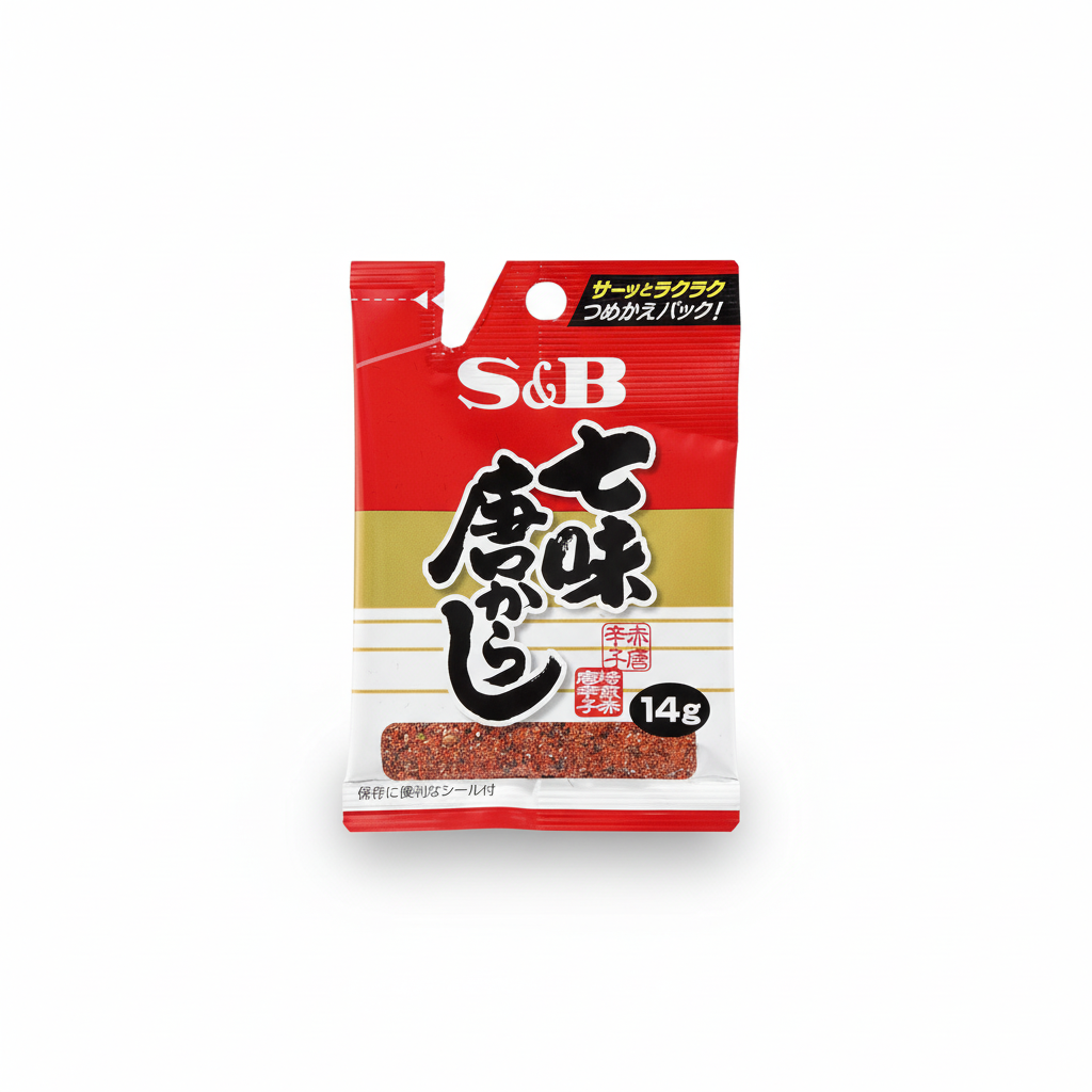 Traditional Japanese S&B Shichimi Karashi Bag - Japanbasket Box Packaging