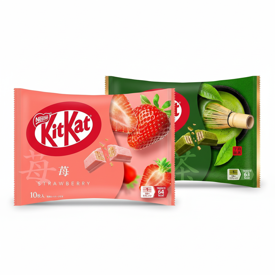 Nestle Japan KitKat: Strawberry & Rich Matcha Flavors - Japanese Snack Variety