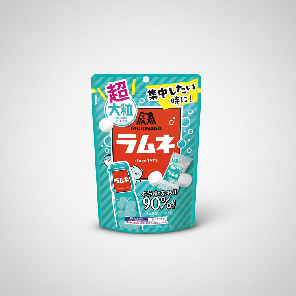 Traditional Japanese Morinaga Super Large Ramune - Japanbasket Box Packaging