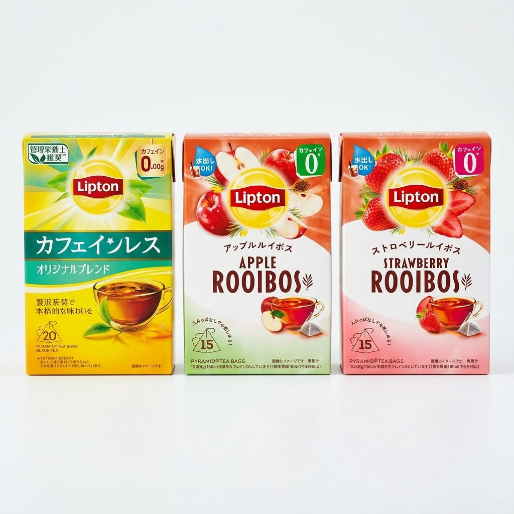 Lipton Tea Bags Variety Pack: Decaf Original, Apple Rooibos, Strawberry Rooibos