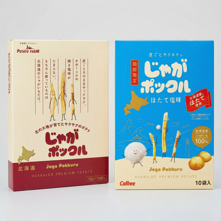 Calbee Jaga Pokkuru Potato Snack, Hokkaido Scallop Salt, Travel Souvenir