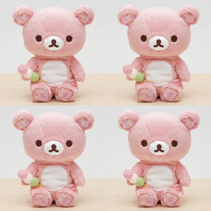 San-X Rilakkuma Sitting Plush Doll, Sakura Theme Collectible Kawaii Plush Toy