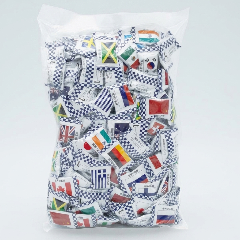 Kikko Confectionery World Flag Candy Bag 1kg Assorted Candy Bulk
