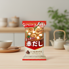 Traditional Japanese Amano Foods Itsumono Miso Soup, Red Soup - Japanbasket Box Packaging