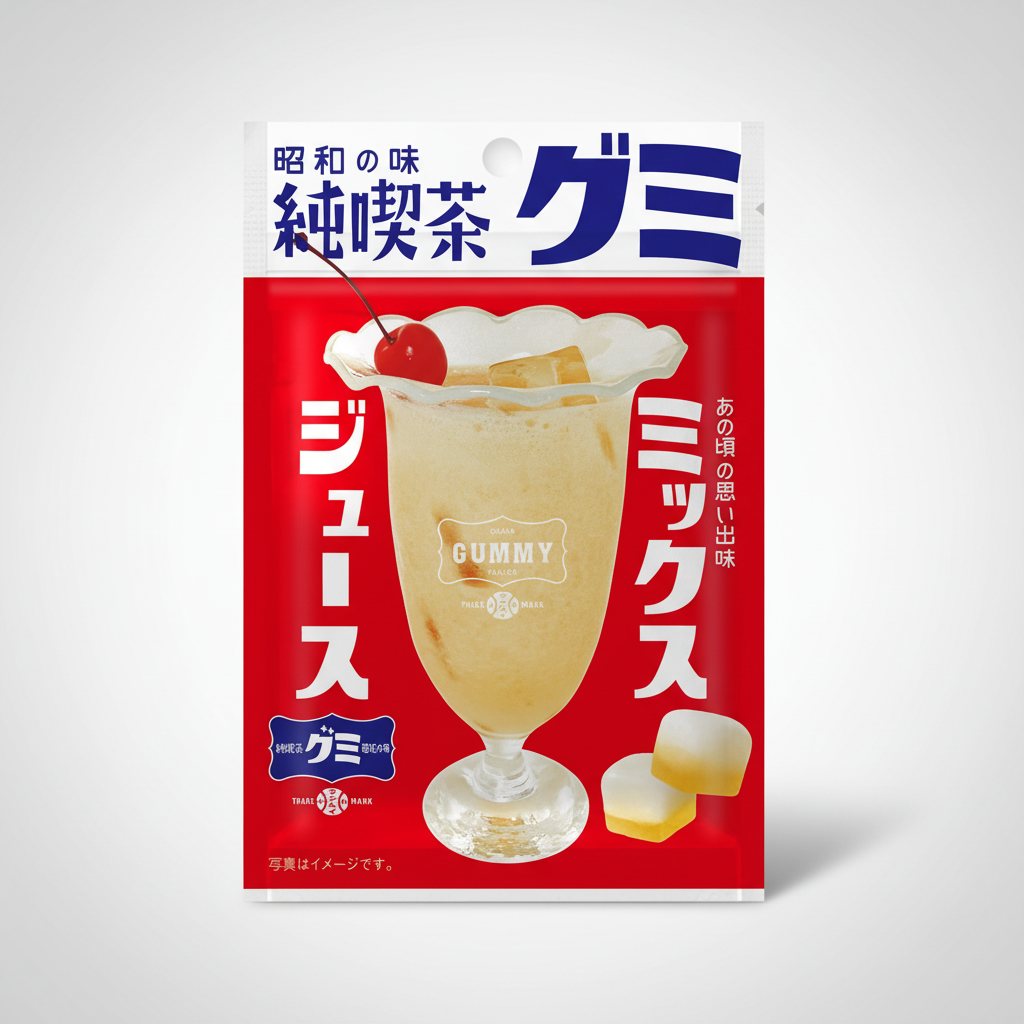 Japanese Idea Package Pure Coffee Gummies, Mixed Juice Flavor | Japanbasket Box Edition