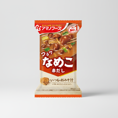 Traditional Japanese Amano Foods Itsumono Miso Soup, Red Dashi Nameko | Japanbasket Box Packaging