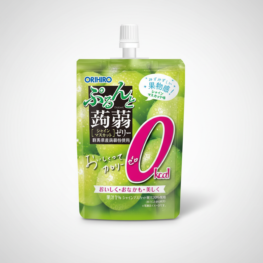 Japanese Orihiro Purunto Konnyaku Jelly, Calorie Zero, Shine Muscat - Japanbasket Box Edition