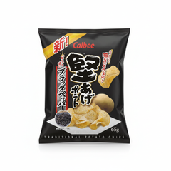 Japanese Calbee Kataage Hard-Fried Potato Chips, Black Pepper Flavor | Japanbasket Box Edition