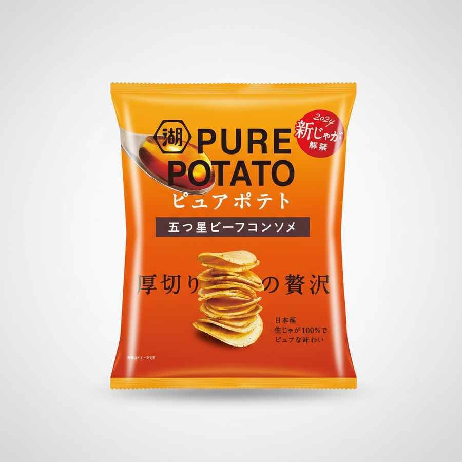 Japanese Koikeya Pure Potato, Five Star Consomme - Japanbasket Box Edition
