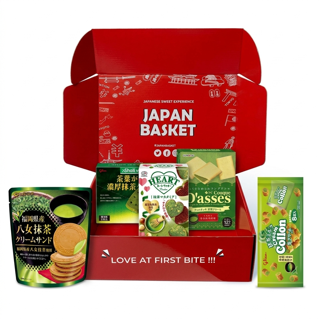 Glico, Sanritsu, Nanao, Fujiya Matcha Cookies Japanese Snack Box, Tea Dessert