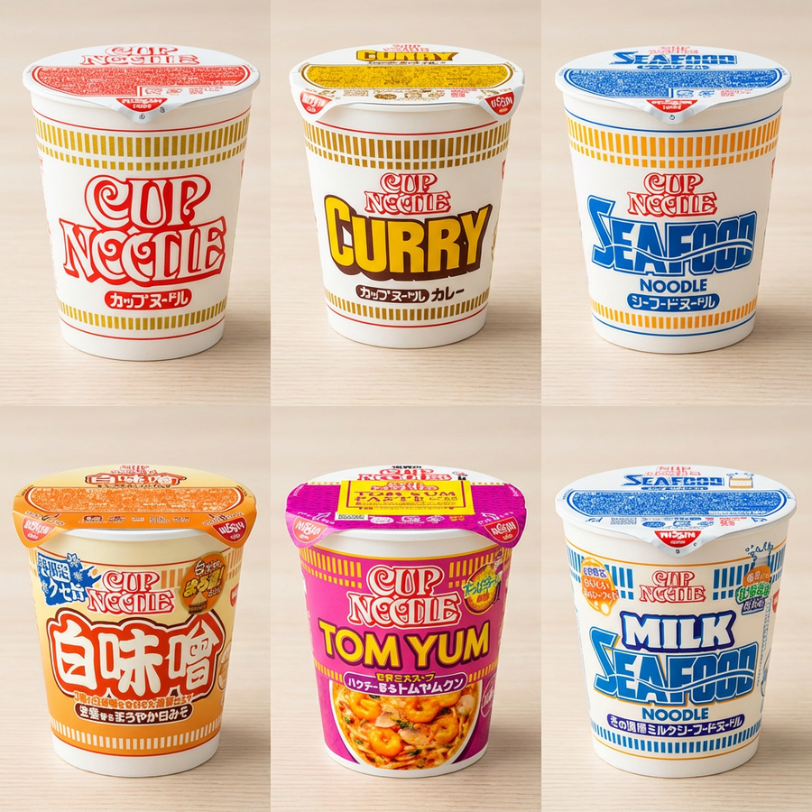 Nissin Cup Noodles Variety Pack: Ramen, Curry, Seafood, Miso, Tom Yum