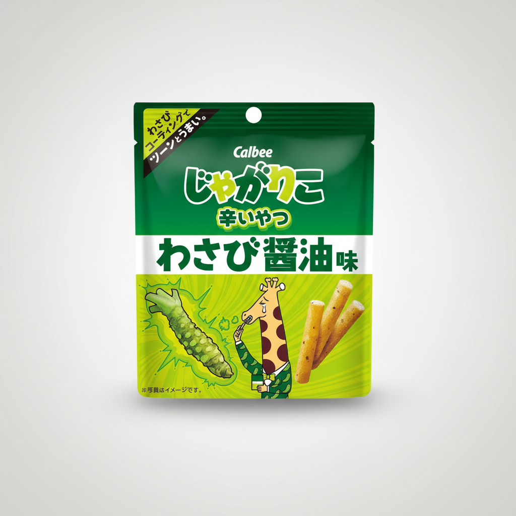 Traditional Japanese Calbee Jagariko Spicy Guy Wasabi Soy Sauce Flavor | Japanbasket Box Packaging