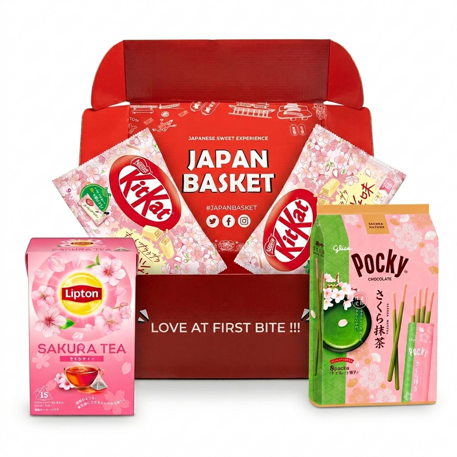 4 pcs, Lipton Sakura Tea, Kit Kat Cherry Blossom, Pocky Matcha Snack Pack