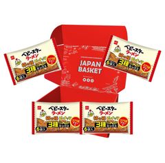 Traditional Japanese Baby Star Ramen, Rich Horse Chicken, Persimmon Seeds Mix - Japanbasket Box Packaging