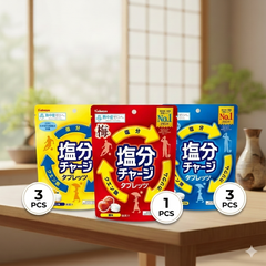 Kabaya Salt Recharge Tablets 81g - Plum, Lemon & Sports Drink Flavors, Japanese
