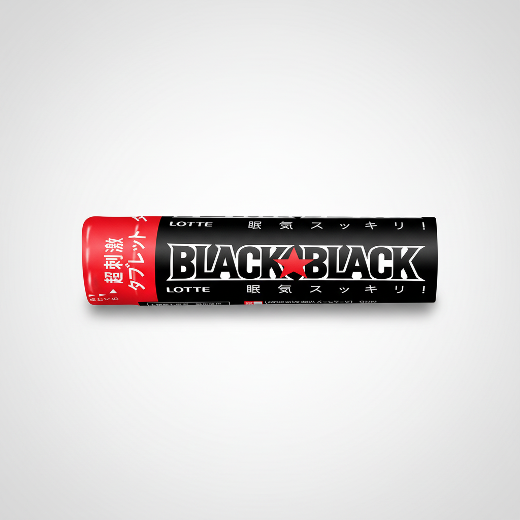 Traditional Japanese Lotte Black Black Tablet - Japanbasket Box Packaging
