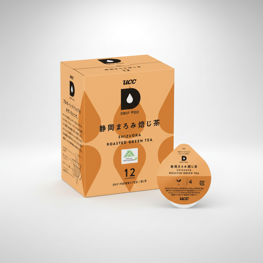 Traditional Japanese UCC Drip Pod, Dedicated Capsule, Shizuoka Roasted Tea - Japanbasket Box Packaging