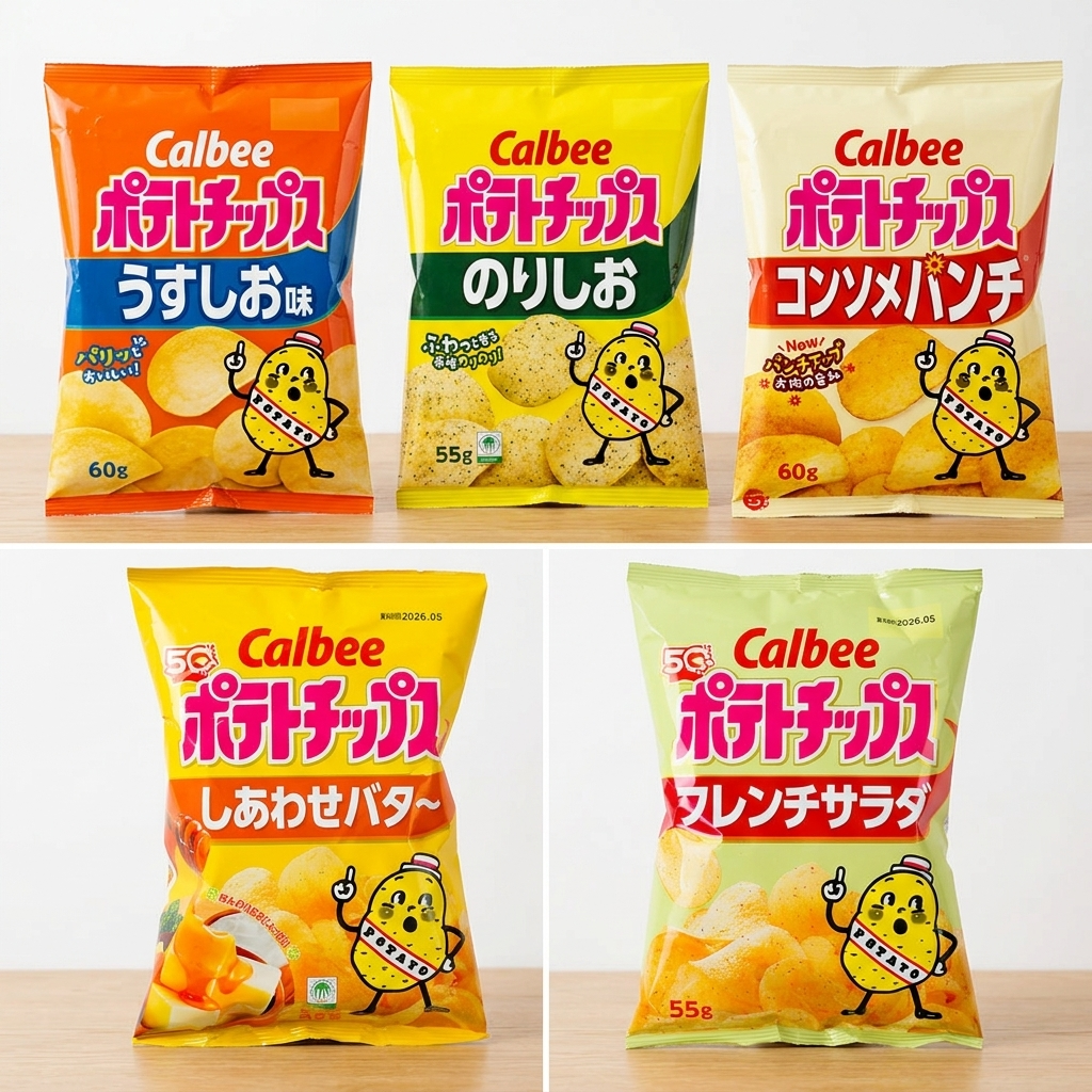 Calbee Potato Chips Variety Pack: Japanese Potato Chip Snack Sampler