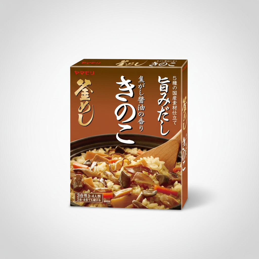 Japanese Yamamori Mushroom Kettle Rice Mix With Scorched Soy Sauce Scent | Japanbasket Box Edition