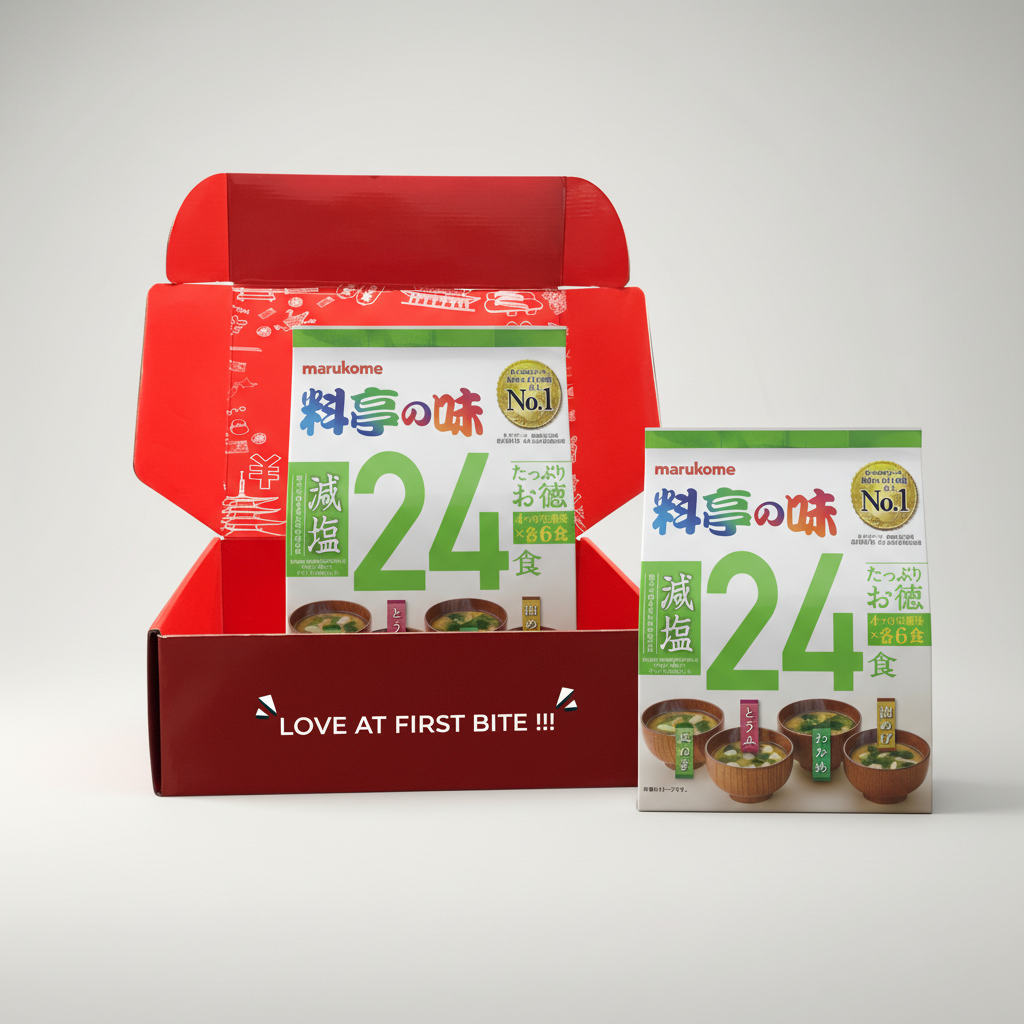 Traditional Japanese Marukome Plenty of Value Ryotei Miso Soup Flavor Reduced Salt | 2 Pieces Japanbasket Box Packaging
