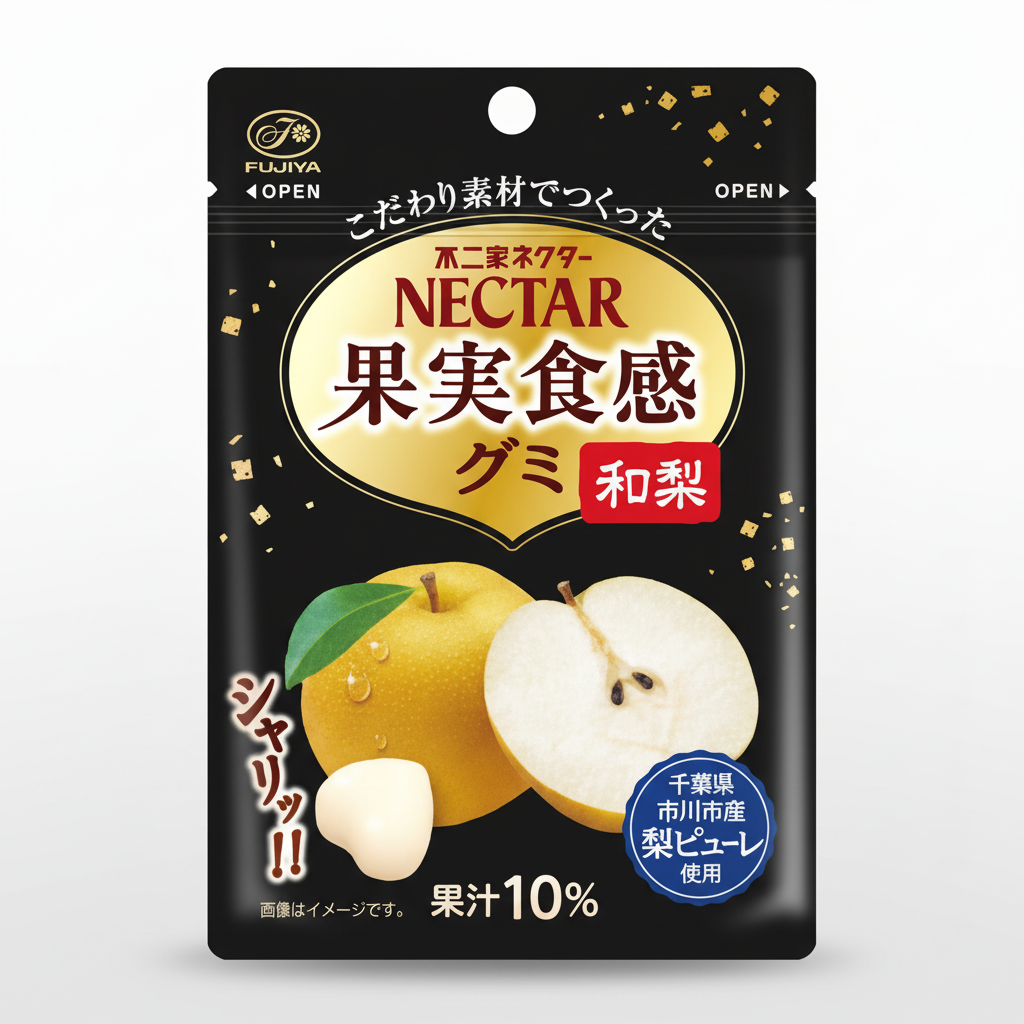 Japanese Fujiya Nectar Fruit Texture Gummy (Japanese Pear) - Japanbasket Box Edition