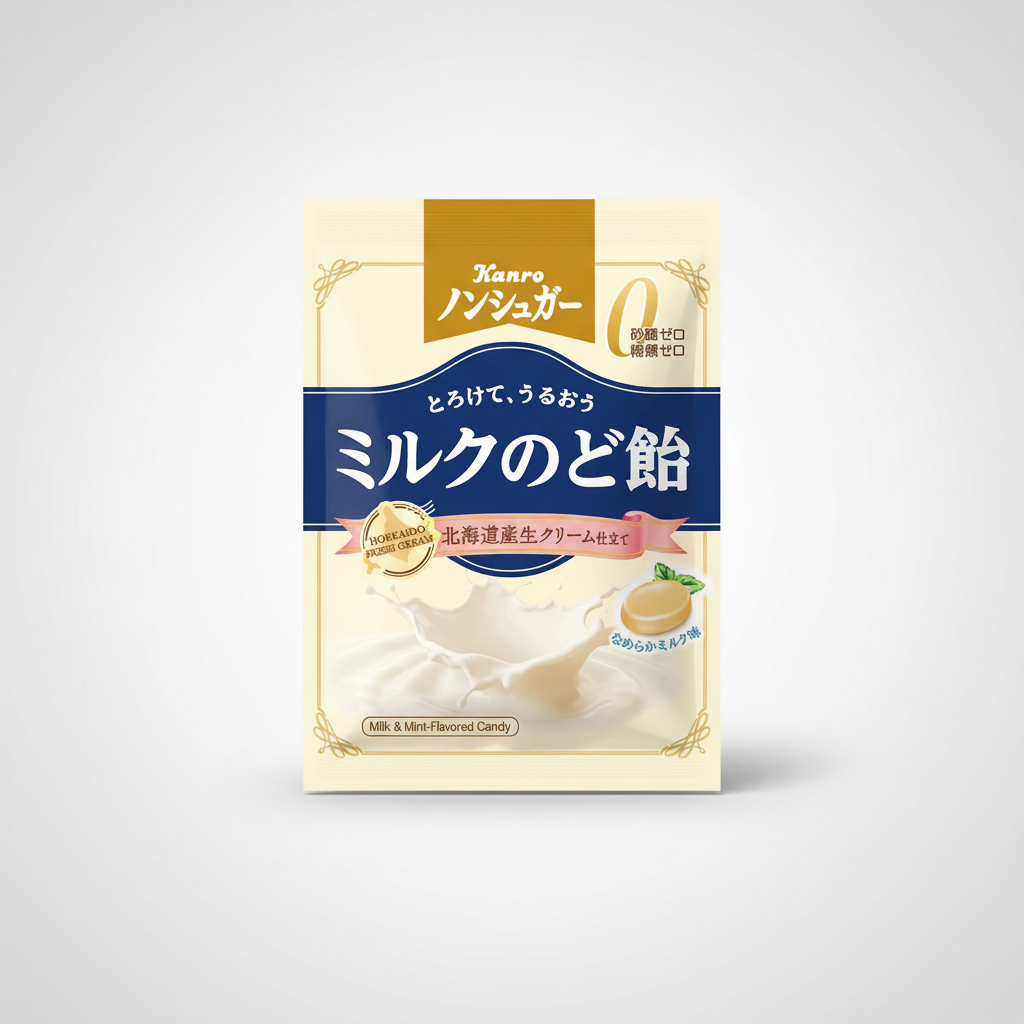 Japanese Kanro Non-Sugar Milk Throat Candy | Japanbasket Box Edition