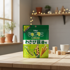 Traditional Japanese Calbee Jagariko Spicy Guy Wasabi Soy Sauce Flavor | Japanbasket Box Packaging