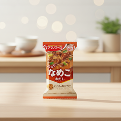 Traditional Japanese Amano Foods Itsumono Miso Soup, Red Dashi Nameko | Japanbasket Box Packaging