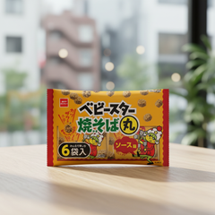 Traditional Japanese Baby Star Yakisoba Round Sauce Flavor | Japanbasket Box Packaging