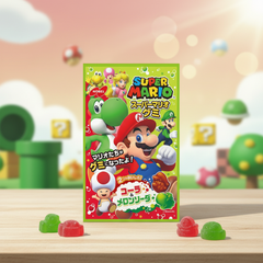 Traditional Japanese Nobel Confectionery Super Mario Gummy Coke & Melon Soda | Japanbasket Box Packaging