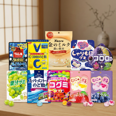 Kanro Golden Milk Candy, Morinaga Ramune Soda, Japanese Candy Variety Set