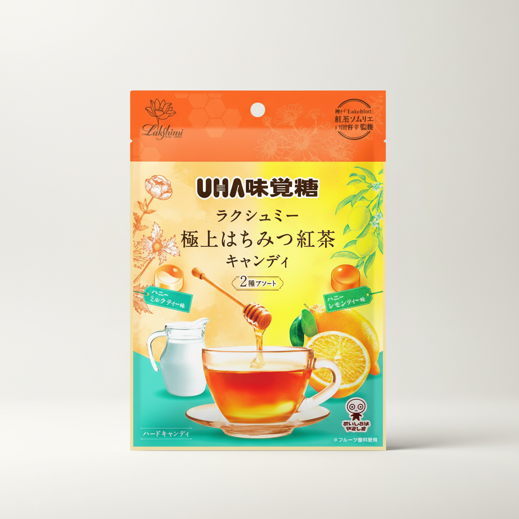 Premium UHA Mikakuto Premium Honey Tea Candy - Japanbasket Box for Family Use.
