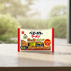 Traditional Japanese Baby Star Ramen, Rich Horse Chicken, Persimmon Seeds Mix - Japanbasket Box Packaging