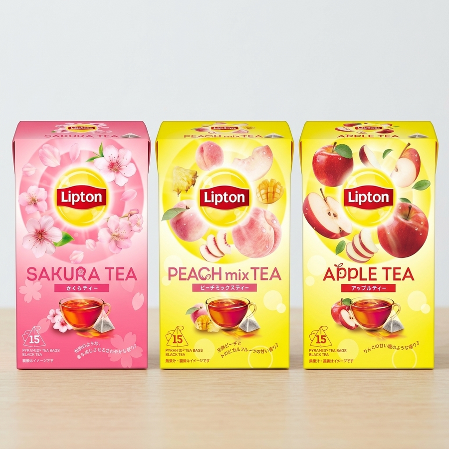 Lipton Tea Bags 15 Count Variety Pack - Peach, Sakura, Apple Flavored