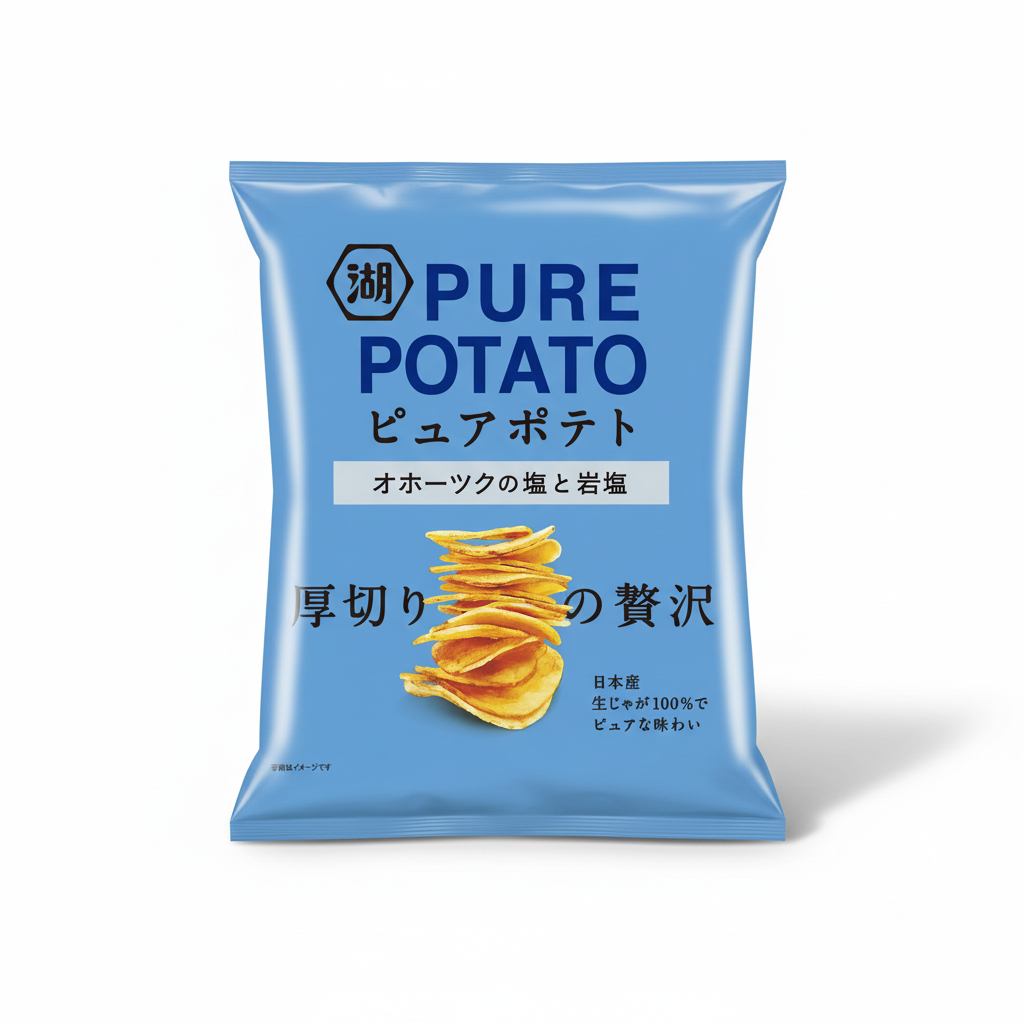 Japanese Koikeya Pure Potato Chips, Okhotsk Salt And Rock Salt | Japanbasket Box Edition