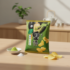 Traditional Japanese Calbee Hard Aged Potato Salt Wasabi Flavor | Japanbasket Box Packaging