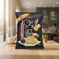 Japanese Calbee Kataage Hard-Fried Potato Chips, Black Pepper Flavor | Japanbasket Box Edition