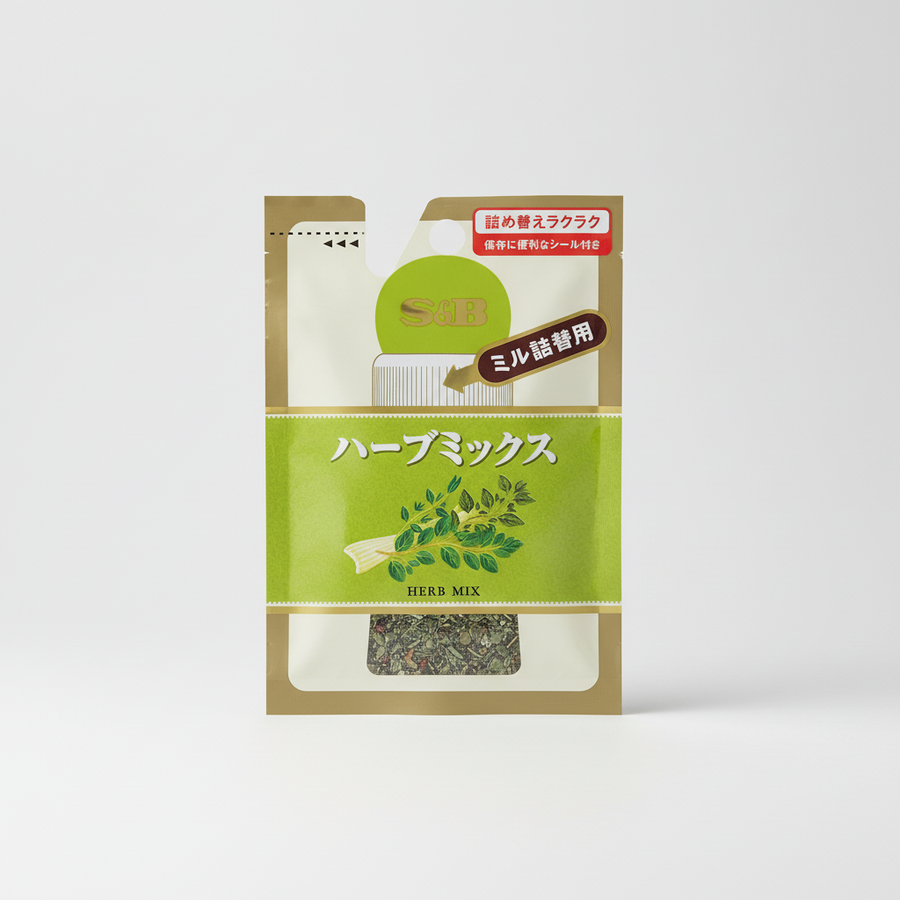 Bulk S&B Herb Mix in Bag, Balanced Blend of Thyme, Oregano, Marjoram, and Celery - Japanbasket Box for Family Use