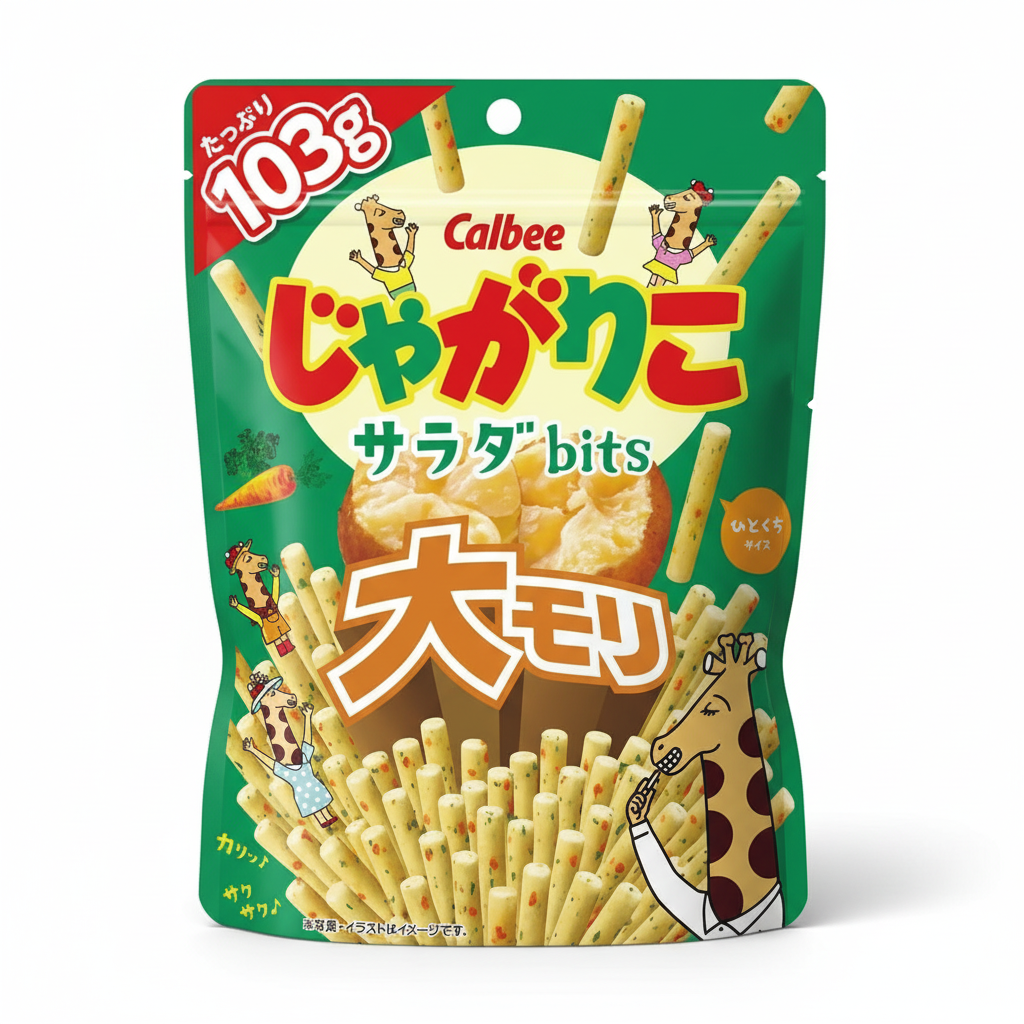 Japanese Calbee Jagariko Salad Bits, Large Mori | Japanbasket Box Edition