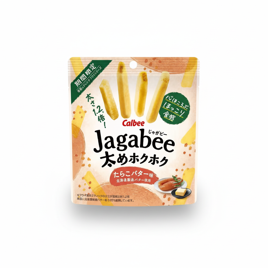 Japanese Calbee Jagabee Thick Hokuhoku Cod Roe Butter Flavor | Japanbasket Box Edition