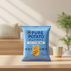 Japanese Koikeya Pure Potato Chips, Okhotsk Salt And Rock Salt | Japanbasket Box Edition