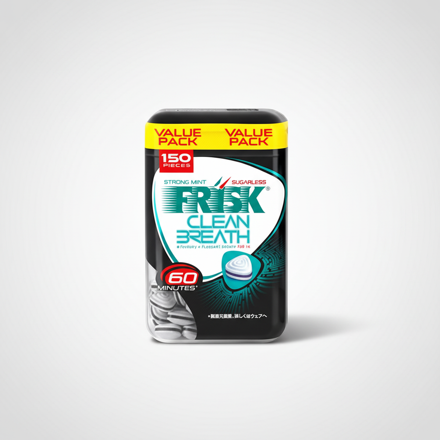Japanese FRISK Kracie Clean Breath Bottle, Strong Mint - Japanbasket Box Edition