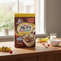 Japanese Calbee Full Grain Granola, Choco Banana Flavor | 3 Pieces Japanbasket Box Edition