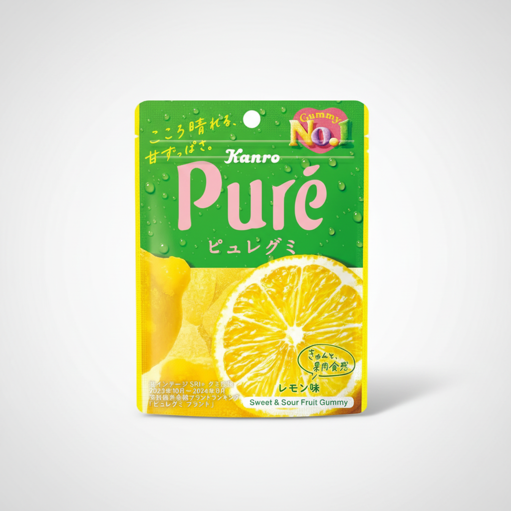 Japanese KANRO Pure Gummy Lemon Flavor | Japanbasket Box Edition