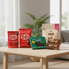 Lotte Nestle Meiji Japanese Chocolate Crisps, Cacao 70% & Milk Chocolate Box