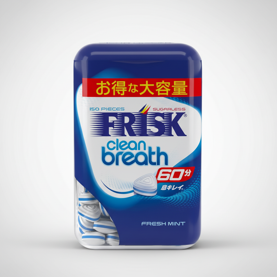 Japanese FRISK Kracie Clean Breath Bottle, Fresh Mint - Japanbasket Box Edition