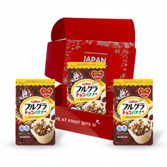 Japanese Calbee Full Grain Granola, Choco Banana Flavor | 3 Pieces Japanbasket Box Edition