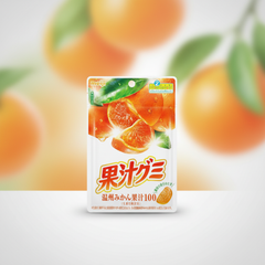 Japanese Meiji Fruit Juice Gummy Unshu Mandarin Orange | Japanbasket Box Edition