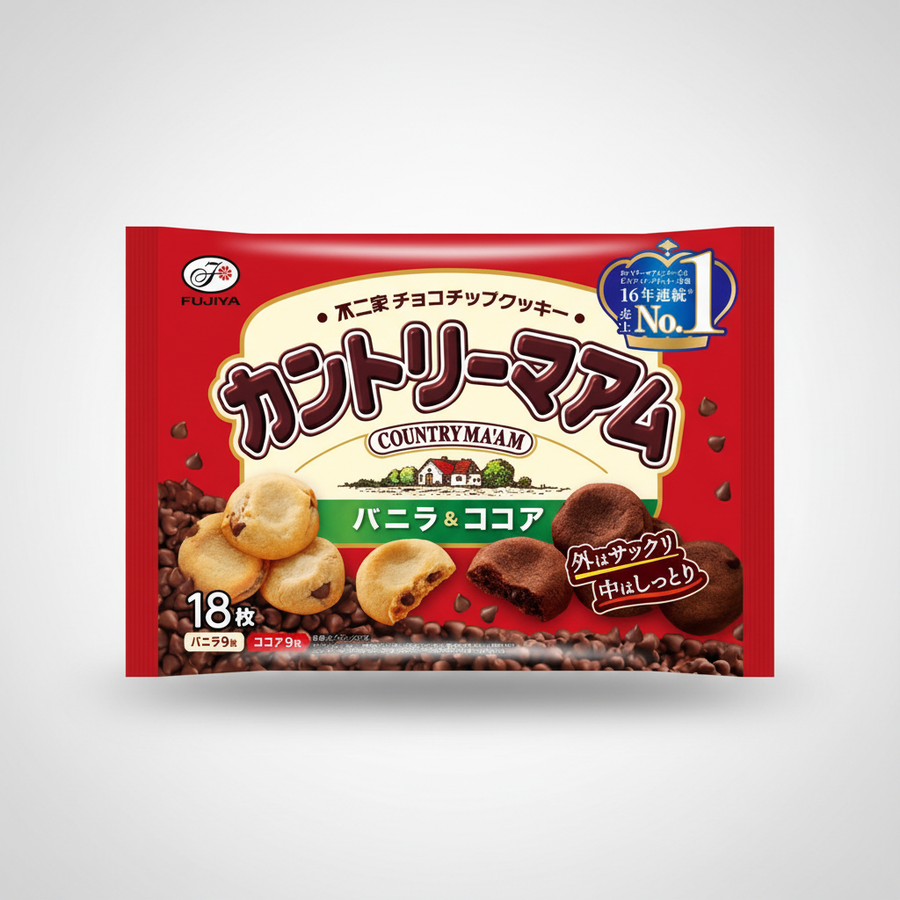 Traditional Japanese Fujiya Country Maam Vanilla & Cocoa | Japanbasket Box Packaging